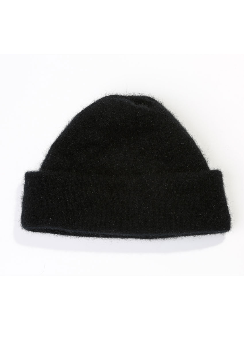 Hat in Merino Possum - Black - double layer, extra heat